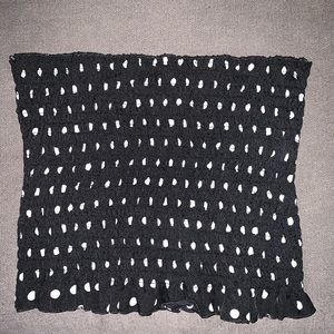 Black strapless Polka Dot top